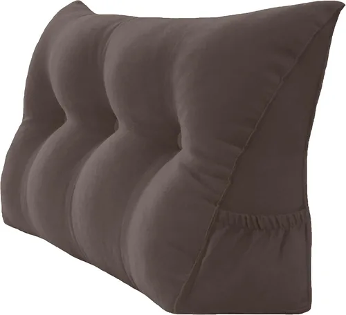 Miniatura 18 de Peachwell Almohada triangular de lectura para reposo en cama, cojín reforzador grande para cabecero, respaldo, almohada de cuña con funda extraíble