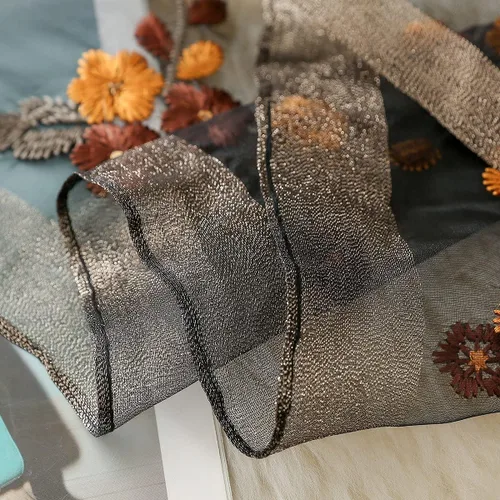 Miniatura 5 de Bufanda de seda WINCESS.YU para mujer, chales ligeros y envolturas para bodas, chal de pashmina a la moda, bufandas bordadas