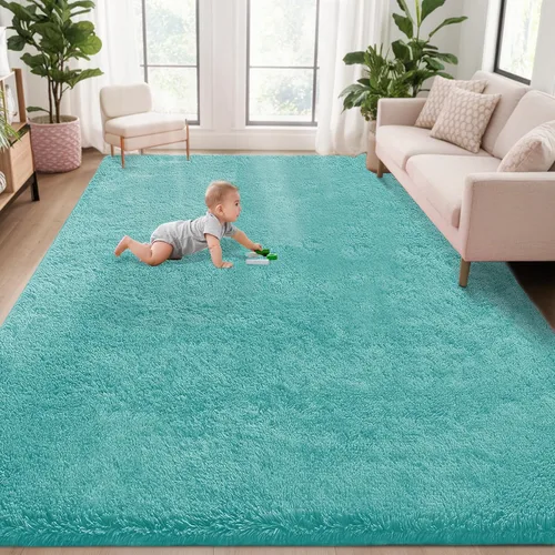 Miniatura 21 de Alfombra de pasillo 2x6 para dormitorio: Alfombras suaves de pelo largo lavables, pequeña alfombra de interior de felpa difusa para pasillo, junto a
