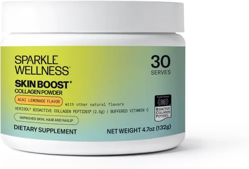 Sparkle Wellness VERISOL - Péptidos de colágeno hidrolizados bioactivos | Suplemento de colágeno en polvo con vitamina C para la salud de la piel,