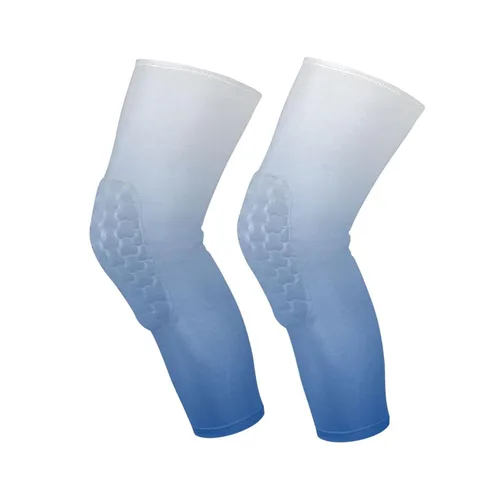 Rodilleras deportivas con degradado azul, rodilleras de voleibol juvenil, baloncesto, rodilleras largas para piernas, rodilleras de compresión para