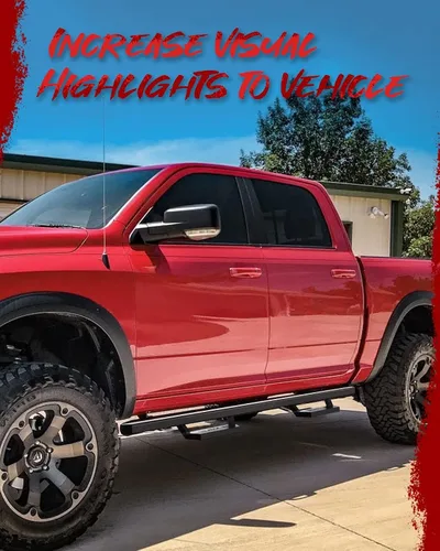 Miniatura 7 de KYX - Estribos y escalones Nerf para Dodge Ram 1500 Quad Cab 2009 - 2018, un par de estribos laterales Nerf de 6 pulgadas para puerta de automóvil