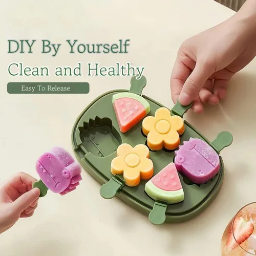 Miniatura 2 de Juego de moldes para paletas con palillos, recipiente apilable de silicona para helados, moldes para helados, accesorios de cocina, fácil 8