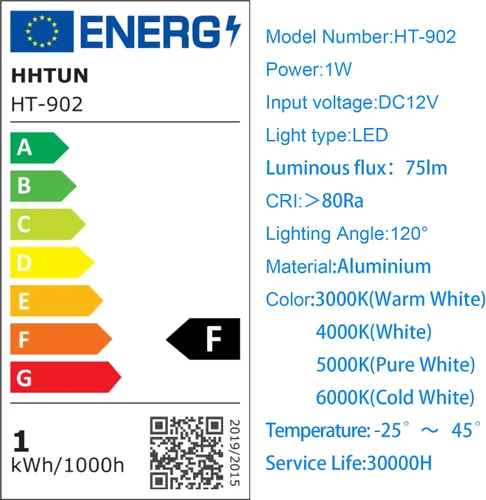 Miniatura 7 de Mini foco LED 902 de 120°, DC12V 1W, 80Ra, 75lm, tamaño pequeño, instalación empotrada, adecuado para iluminación de gabinetes como gabinetes