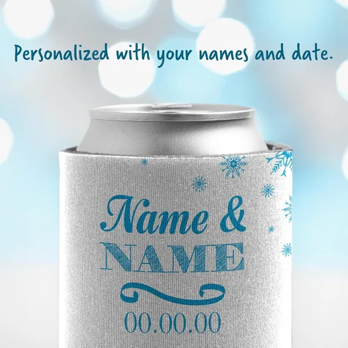 Miniatura 5 de VictoryStore Enfriadores de latas y bebidas: Boda de invierno personalizada para tener y sostener enfriadores de latas de boda (150)