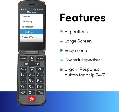 Miniatura 3 de Lively Jitterbug Flip2 - Teléfono celular abatible para personas mayores, no compatible con otros operadores inalámbricos, plan de teléfono debe