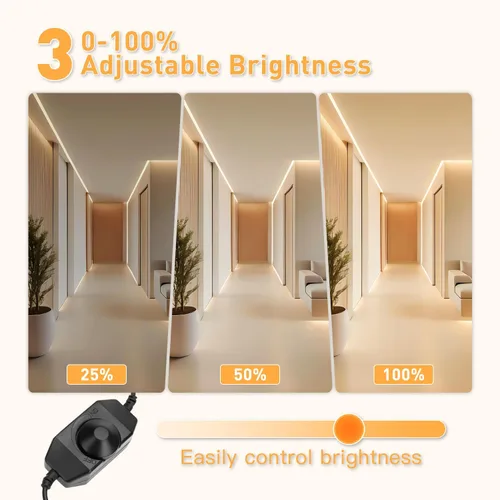Miniatura 2 de Luces LED de Neón, Tiras de Luces LED Regulables de 12V, Blancas Cálidas, 5m/16.4ft, Luces de Cuerda LED de Neón Impermeables, Tira de Luces LED