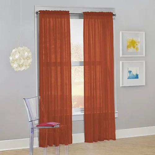 Miniatura 19 de Decotex - Juego de 2 cortinas transparentes de gasa para ventana. Rosa claro