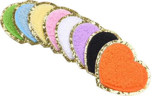 Miniatura 5 de Kare & Kind Parches bordados de chenilla con forma de corazón para planchar para ropa, camisas, uniformes, vestidos, chaquetas, bolsos, sombreros