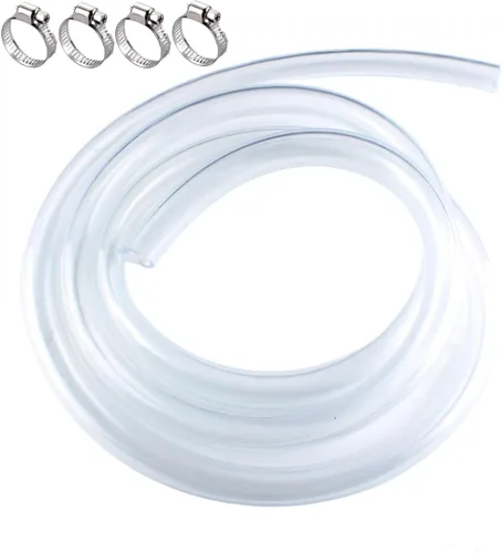 Tubo de PVC de 1 pulgada de diámetro interior x 1-1/4 pulgadas de diámetro exterior - Tubo de vinilo transparente de 10 pies con 4 abrazaderas de
