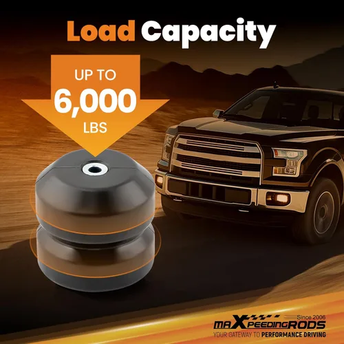 Miniatura 5 de maXpeedingrods Sistema de mejora de suspensión trasera para Ford F-150 2WD 4WD 2015-2023 hasta 6,600 libras Kit de resorte auxiliar de goma