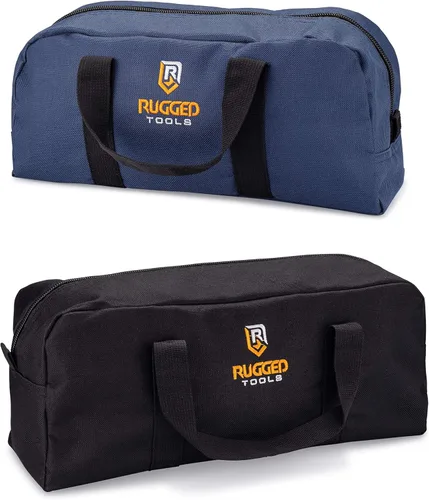 Rugged Tools Combo de bolsa de herramientas – Incluye 1 bolsa de herramientas pequeña y 1 mediana – Bolsas organizadoras para electricista,