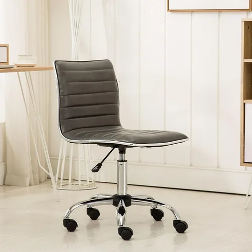 Miniatura 8 de Roundhill Furniture Fremo Chromel - Silla de oficina ajustable con elevación de aire, color gris