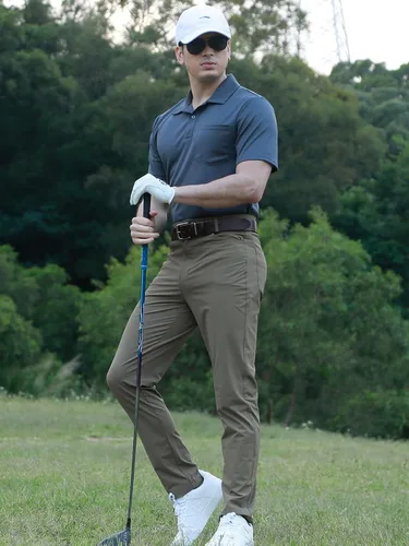 Miniatura 7 de BGOWATU Camisas polo de manga corta con cuello para hombre, camisas de golf de secado rápido con bolsillo