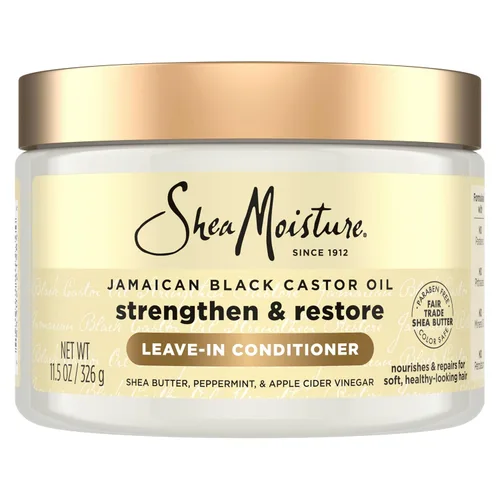 SheaMoisture Aceite de Ricino Negro Jamaiquino, Acondicionador Fortalecedor y Restaurador Sin Enjuague, 11.5 fl oz (340 ml)