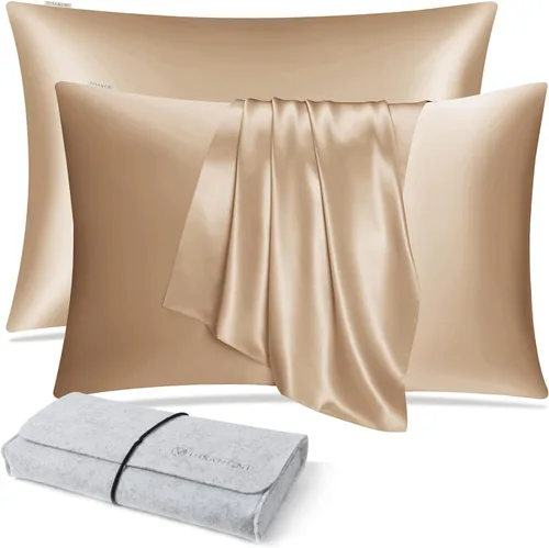 Miniatura 42 de DISANGNI Funda de almohada de seda de morera 100% natural para cabello y piel con cremallera oculta, 22 momme ambos lados