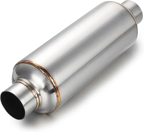A-KARCK Resonador de Escape de Entrada de 2.0", Resonador de Silenciador Entrada de 2.0" Salida de 2.0" Longitud Total de 14" Acero Inoxidable