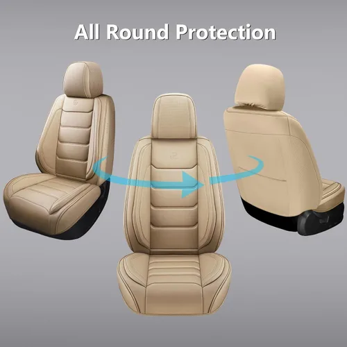 Miniatura 6 de Fundas de asiento de automóvil de piel sintética de cobertura completa, fundas de asiento para automóviles, SUV, camionetas, cojín de asiento