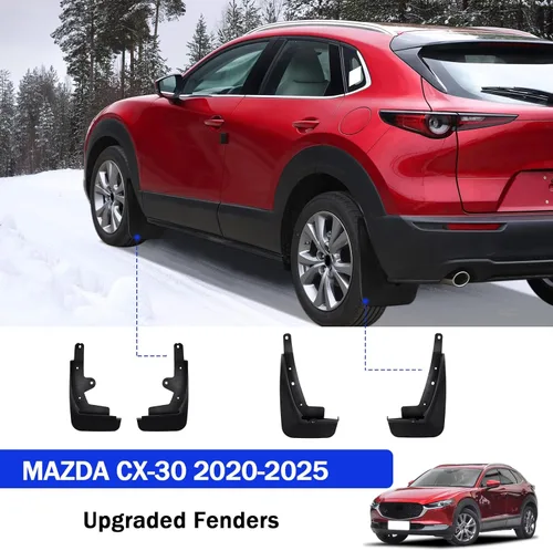 Miniatura 2 de Peleus Guardabarros mejorados para Mazda CX-30 2025 2024-2020, aletas antisalpicaduras aerodinámicas, juego de 4 guardabarros y aletas para Mazda