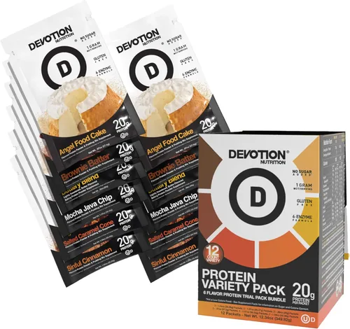 Miniatura 19 de Devotion Nutrition Brownie - Proteína en polvo para batidos, hornear, brownies, postres, 0.71 oz de aislado de suero y mezcla de caseína, sin azúcar