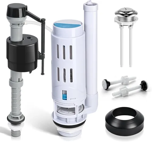 Kit de repuesto de válvula de descarga doble de 2 pulgadas para inodoros de 2 piezas, kit de reparación universal de inodoro con botón pulsador,