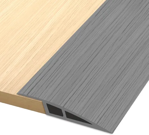 Miniatura 18 de Tira de Transición de Vinilo para Umbral de Puerta, Tira de Transición de Suelo Autoadhesiva, Tira de Borde de Alfombra para Umbral de Borde de Gris