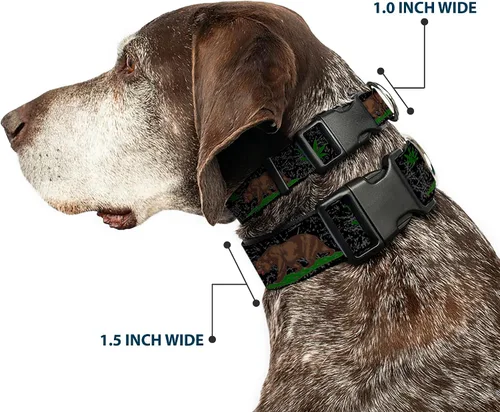 Miniatura 2 de Collar de clip de plástico – Cali Bear Pot Leaf Black Gray Green – Pequeño 9-15