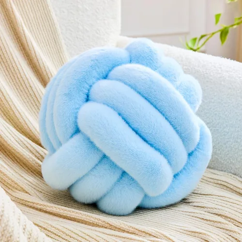 Miniatura 35 de Uvvyui Bola de Almohada con Nudo, Almohadas Decorativas Suaves para el Hogar, Almohada Redonda de Tiro, Almohada de Felpa Anudada Hecha a Mano