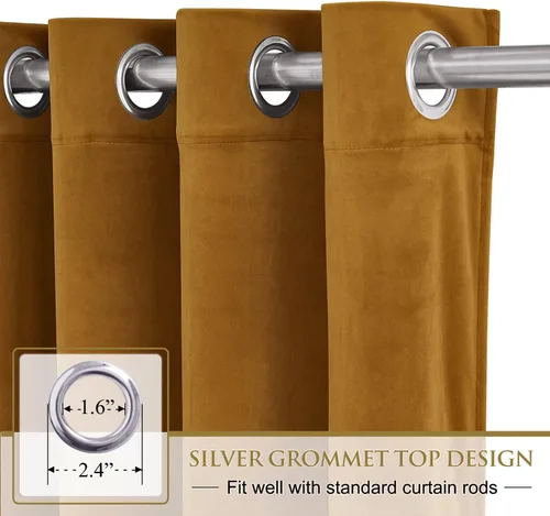Miniatura 108 de StangH Cortinas de Terciopelo Verde Esmeralda de 96 Pulgadas - Cortinas Opacas de Terciopelo de Lujo Súper Suaves, Elegante Cobertura de Ventana