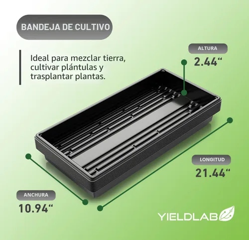Miniatura 2 de Bandeja de propagación de plantas de plástico negro de 10 x 20 pulgadas (paquete de 10) - Bandejas de cultivo para jardín, plantación, plántulas