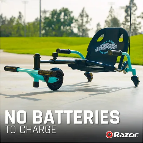 Miniatura 10 de Crazy Cart Shuffle de Razor – Kart de deriva con propulsión infantil para edades de 4 años en adelante, tecnología Crazy Cart Drift Bar, marco