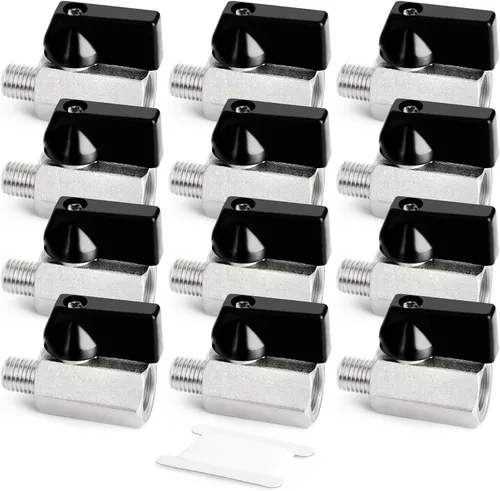 Miniatura 17 de GASHER 12PCS Mini Brass Ball Valve Shut Off Switch, 1/2 Inch Female x 1/2 Inch Female Thread Pipe Fitting