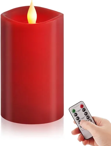 Miniatura 21 de Juego de 1 velas sin llama de 3 x 4, batería de 2 AA, 600 horas, velas parpadeantes con temporizador, velas sin llama de 4 pulgadas con control