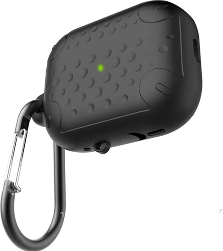 Miniatura 2 de Funda impermeable para AirPods Pro de 2ª generación, funda protectora de silicona antipérdida, carga inalámbrica y LED visible, con mosquetón