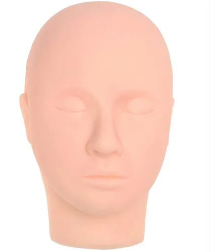 Cabeza de maniquí de pestañas, cabeza de maniquí de silicona, maniquí de entrenamiento profesional, práctica de cabeza plana, para maquillaje y