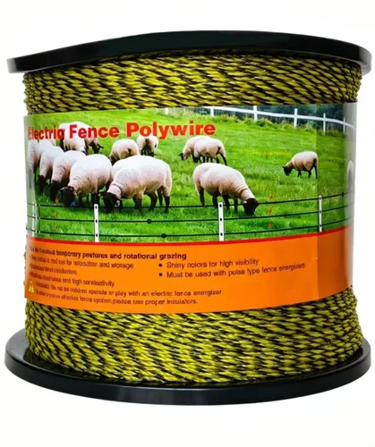 Upgraded Electric Fence Polywire 5050 Feet 1540 Meters, 6 Stainless Steel Strands for Reliable Conductivity and Rust Resistance, Easy to