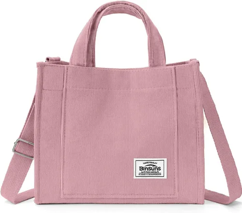 Miniatura 13 de Corduroy Tote Bag for Women Small Satchel Bag Mini Tote Bag Aesthetic Crossbody Handbag - School Work Travel Shopping