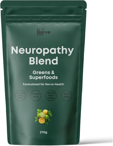 Miniatura 5 de The Nerve Brand Mezcla de superalimentos de neuropatía, polvo verde con ácido R alfa lipoico y melena de león para apoyo nervioso, naranja sol, 30