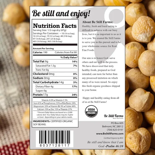Miniatura 2 de Be Still Farms Soja orgánica – Frijoles de soja secos (2.8 libras) también conocidos como nueces de soya – Ideal para edamame, leche de soja, tofu