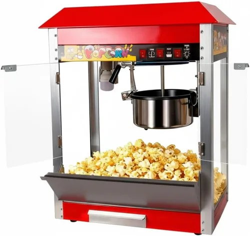 Máquina comercial de palomitas de maíz, hervidor de 10 onzas, 1300 W, fabricante de palomitas de maíz para restaurante, concesión, soporte, fiesta,