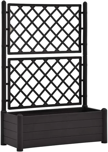Miniatura 12 de vidaXL Cama elevada para jardín con enrejado, cama elevada para flores y plantas, maceta con orificio de drenaje, uso en exteriores e interiores