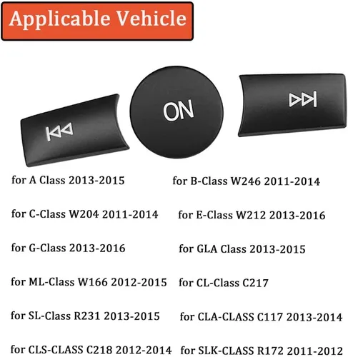 Miniatura 8 de Cubierta de botón de volumen ON para radio de automóvil, compatible con Mercedes Benz B C E G Clase W246 W204 W212 ML W166 CL/SL/CLA/CLS/SLK
