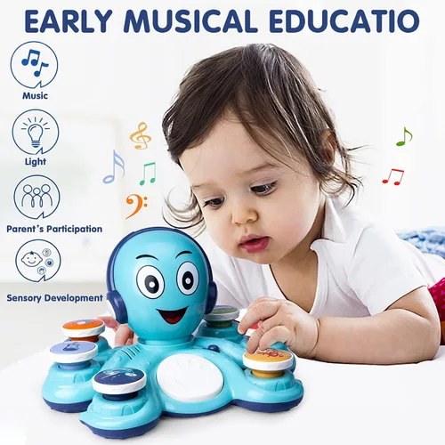 Miniatura 4 de Juguetes musicales para bebés, juguetes de aprendizaje para niños pequeños, juguetes musicales de pulpo, juguetes educativos musicales para niños