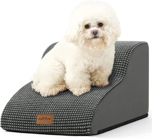 Miniatura 39 de COZY KISS Escaleras para perros pequeños de 11.8 pulgadas de alto, escalón curvado para cachorros, gatos mayores, rampa mediana para mascotas