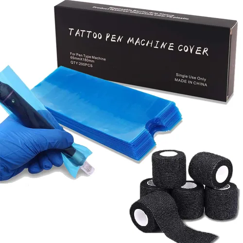 Miniatura 10 de 200 piezas de fundas para bolígrafos con 8 piezas de cinta adhesiva para agarre - Fundas para bolígrafos azules SOTICA, fundas para máquinas, fundas