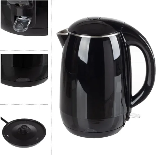 Miniatura 4 de Hervidor eléctrico – Calentador de agua de ebullición rápida con apagado automático con interior de acero inoxidable y construcción de doble pared