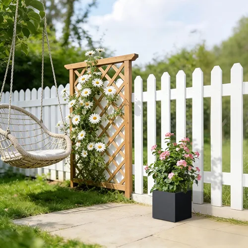 Miniatura 4 de Kante Maceta cuadrada de hormigón de 10 pulgadas para exteriores, interiores, patio, jardín, maceta grande con orificio de drenaje y tapón de goma
