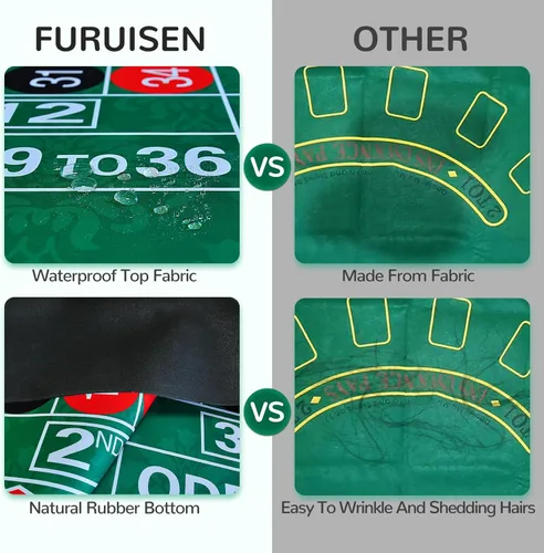 Miniatura 4 de Tapete de póquer con alfombrilla de póquer, cubierta de goma antideslizante para mesa de juego de ruleta, tapete de póquer con bolsa de transporte