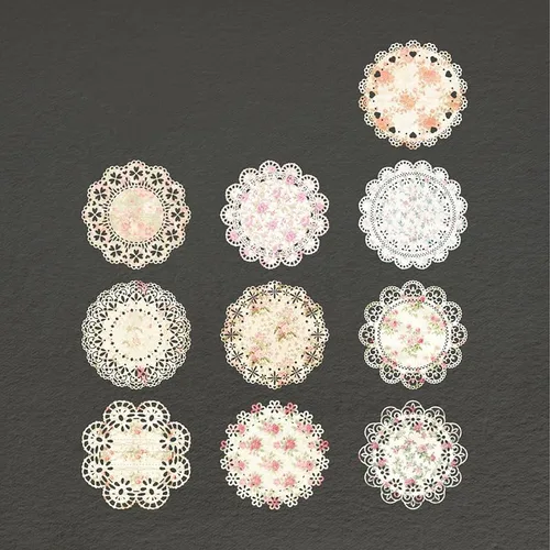 Miniatura 6 de Kit de papel para álbum de recortes, organizador de diario de collage redondo hueco, materiales para adultos, suministros de decoración de diario