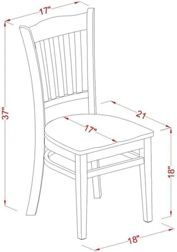Miniatura 6 de East West Furniture HLGR5-MAH-W - Juego de muebles de comedor de 5 piezas, incluye una mesa de comedor redonda con pedestal y 4 sillas de asiento